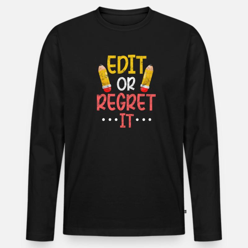 Englisch Lehrer - Männer Premium Bio Langarmshirt - Schwarz