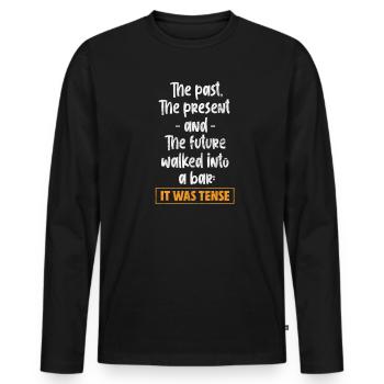 Englisch Lehrer - Männer Premium Bio Langarmshirt - Schwarz - Vorne - Nico (187cm)