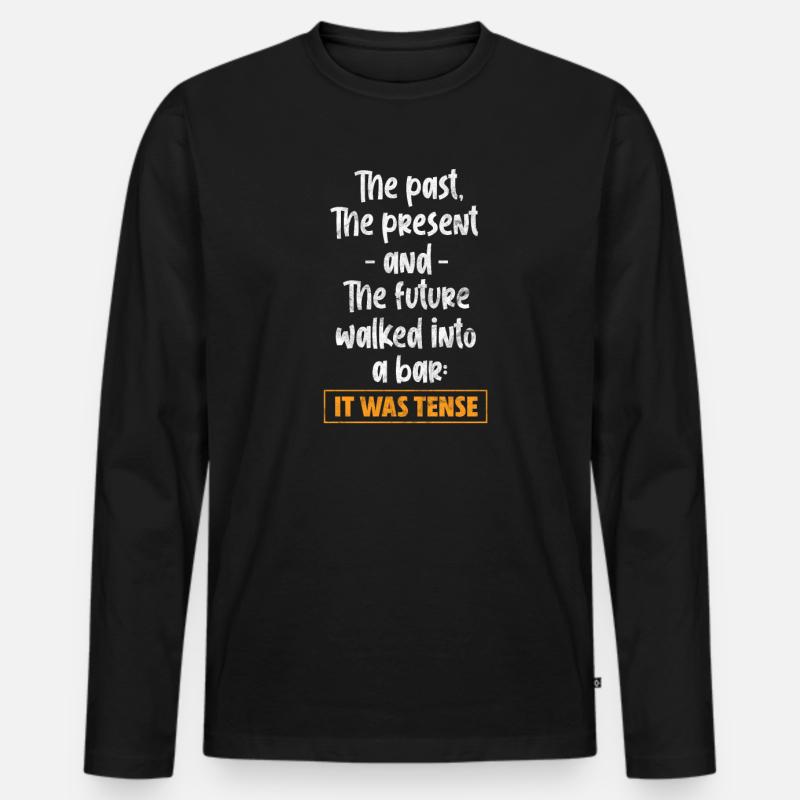 Englisch Lehrer - Männer Premium Bio Langarmshirt - Schwarz