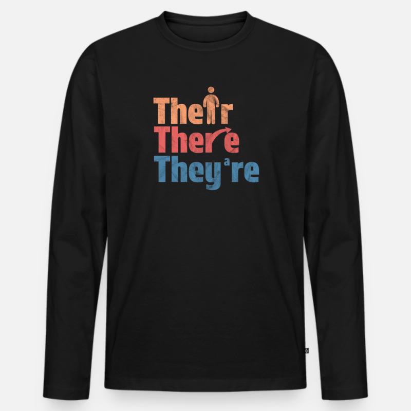 Englisch Lehrer - Männer Premium Bio Langarmshirt - Schwarz