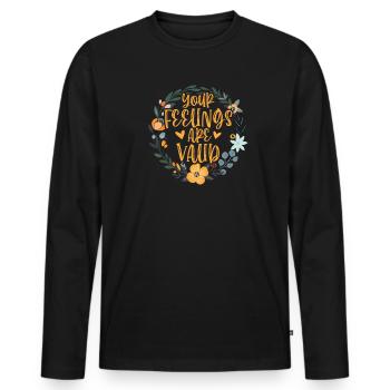Mental Health Mental Health Gift - Men's Premium Organic Long Sleeve Shirt - black - Front - Nico (187cm)