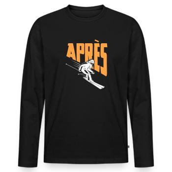 Apres Ski - Men's Premium Organic Long Sleeve Shirt - black - Front - Nico (187cm)