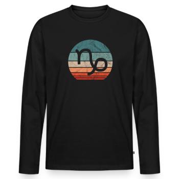 Sternzeichen Steinbock - Männer Premium Bio Langarmshirt - Schwarz - Vorne - Nico (187cm)