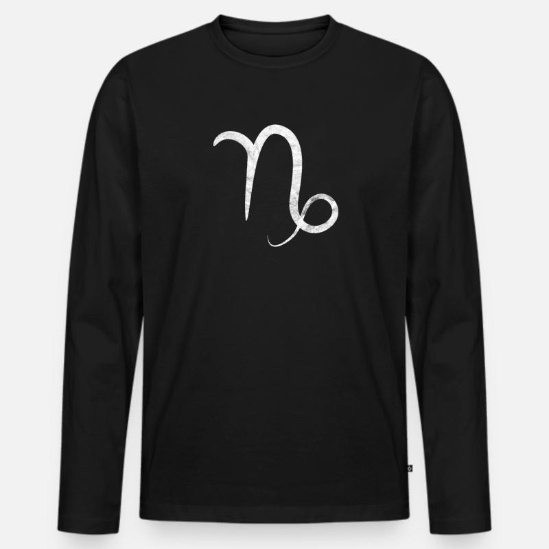 Sternzeichen Steinbock - Männer Premium Bio Langarmshirt - Schwarz