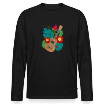 Ukulele - Männer Premium Bio Langarmshirt - Schwarz - Vorne - Nico (187cm)