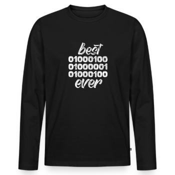 Binary Father - Men's Premium Organic Long Sleeve Shirt - black - Front - Nico (187cm)