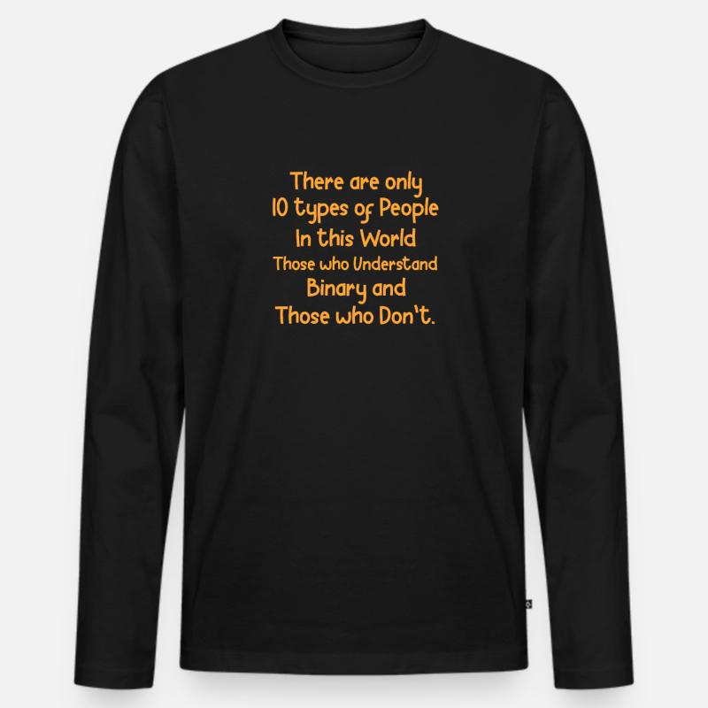 Binary Code Programmer Coder Gift - Men's Premium Organic Long Sleeve Shirt - black