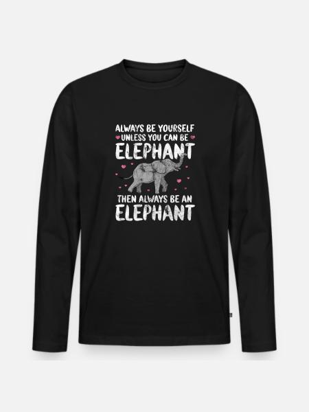 Éléphant - T-shirt manches longues Premium bio Homme - noir