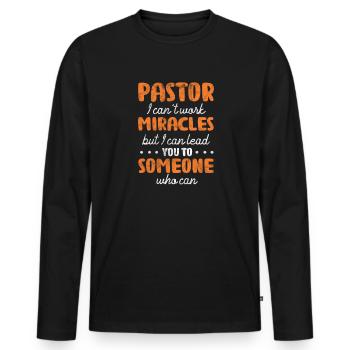 Pastor - Men's Premium Organic Long Sleeve Shirt - black - Front - Nico (187cm)