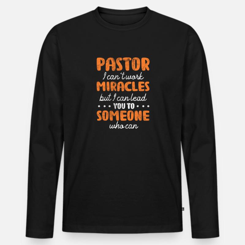 Pastor - Männer Premium Bio Langarmshirt - Schwarz