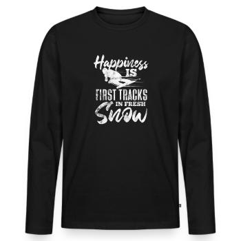 Ski Ski Neige Hiver Vacances au ski Cadeau - T-shirt manches longues Premium bio Homme - noir - Devant - Nico (187cm)