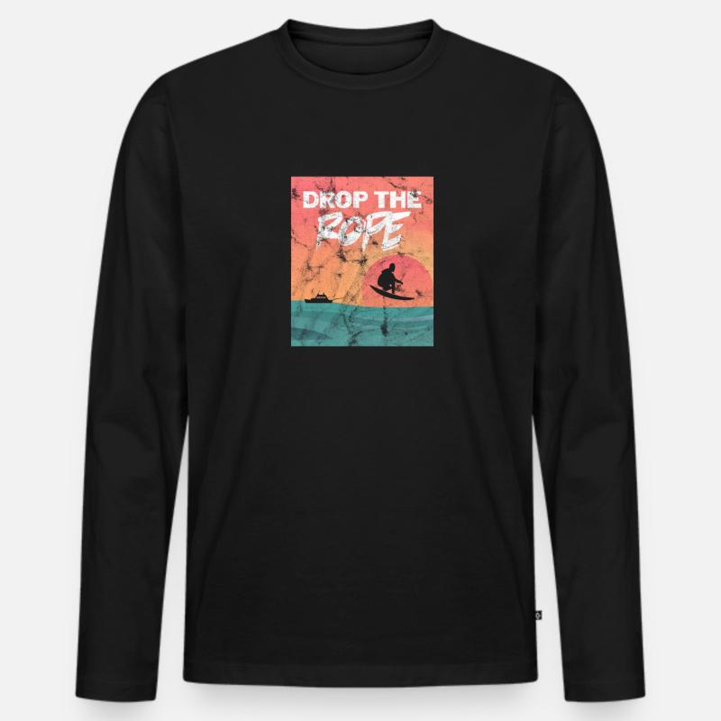 Surfen - Männer Premium Bio Langarmshirt - Schwarz