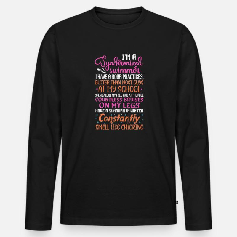 Synchronschwimmen - Männer Premium Bio Langarmshirt - Schwarz