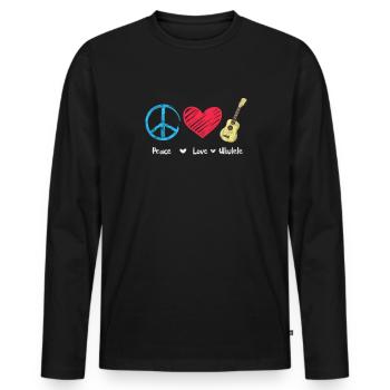 Ukulele - Männer Premium Bio Langarmshirt - Schwarz - Vorne - Nico (187cm)