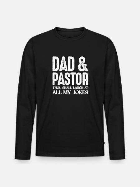 Pastor Vater Pfarrer Dad Kirche Vatertag Geschenk - Männer Premium Bio Langarmshirt - Schwarz