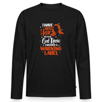 Roux Cheveux Roux Cheveux Roux Redhead Redhead Cadeau - T-shirt manches longues Premium bio Homme - noir - Devant - Nico (187cm)
