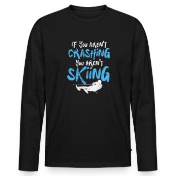 Ski Ski Neige Hiver Vacances au ski Cadeau - T-shirt manches longues Premium bio Homme - noir - Devant - Nico (187cm)