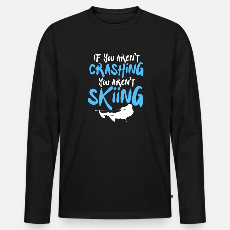 Ski - Männer Premium Bio Langarmshirt - Schwarz