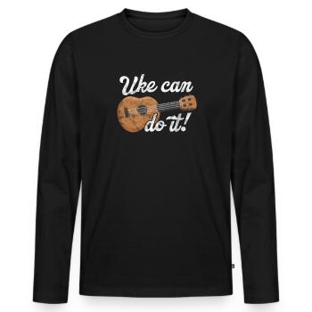 Ukulele - Männer Premium Bio Langarmshirt - Schwarz - Vorne - Nico (187cm)