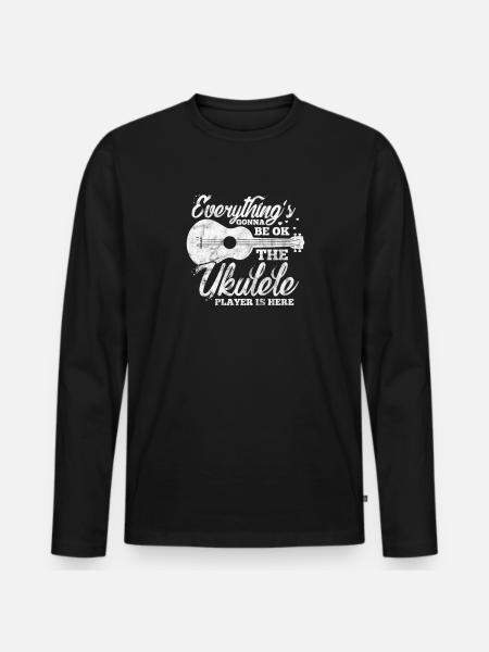 Ukulele - Männer Premium Bio Langarmshirt - Schwarz