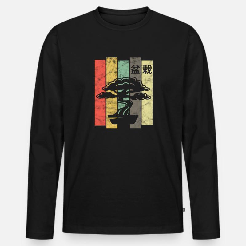Bonsai - Männer Premium Bio Langarmshirt - Schwarz