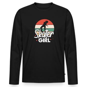 Skater Girl Skateboard Skate Skater Cadeau - T-shirt manches longues Premium bio Homme - noir - Devant - Nico (187cm)