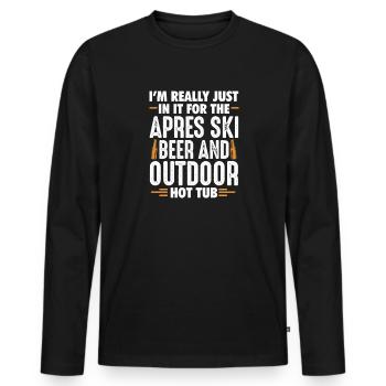 Apres Ski - Men's Premium Organic Long Sleeve Shirt - black - Front - Nico (187cm)