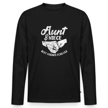 Tante Nièce - T-shirt manches longues Premium bio Homme - noir - Devant - Nico (187cm)