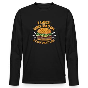 Burger - Männer Premium Bio Langarmshirt - Schwarz - Vorne - Nico (187cm)