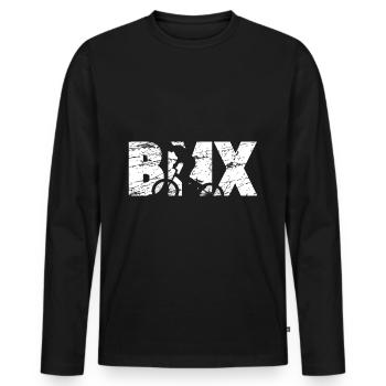BMX - Männer Premium Bio Langarmshirt - Schwarz - Vorne - Nico (187cm)