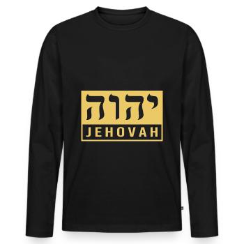 Jew Jewish Judaism Yeshua - Men's Premium Organic Long Sleeve Shirt - black - Front - Nico (187cm)