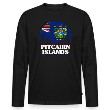 Îles Pitcairn - T-shirt manches longues Premium bio Homme - noir - Devant - Nico (187cm)
