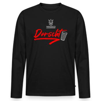 Winegod lustiger Spruch Dorscht - Männer Premium Bio Langarmshirt - Schwarz - Vorne - Nico (187cm)