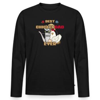 Poulet d’arrosage vintage peut le meilleur poulet de tous les temps - T-shirt manches longues Premium bio Homme - noir - Devant - Nico (187cm)