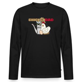 Poulet d’arrosage vintage Chickendad - T-shirt manches longues Premium bio Homme - noir - Devant - Nico (187cm)