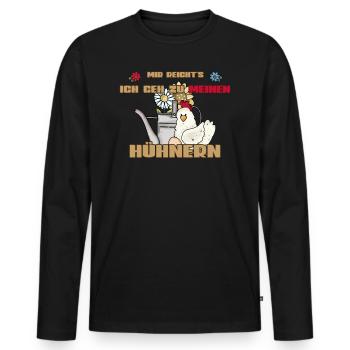 Arrosage de poulet vintage Puis-je aller à mes poules - T-shirt manches longues Premium bio Homme - noir - Devant - Nico (187cm)