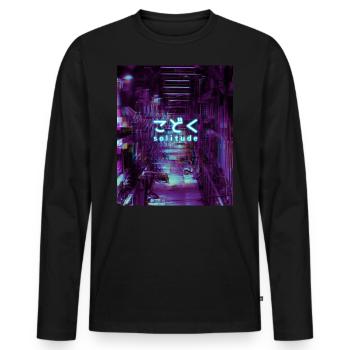 Aesthetic Tokyo Japan Motiv Eboy Einsamkeit - Männer Premium Bio Langarmshirt - Schwarz - Vorne - Nico (187cm)