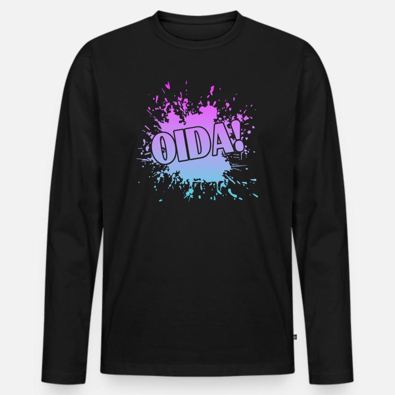 OIda - Männer Premium Bio Langarmshirt - Schwarz