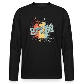Biken, Downhill, Bike - Männer Premium Bio Langarmshirt - Schwarz - Vorne - Nico (187cm)