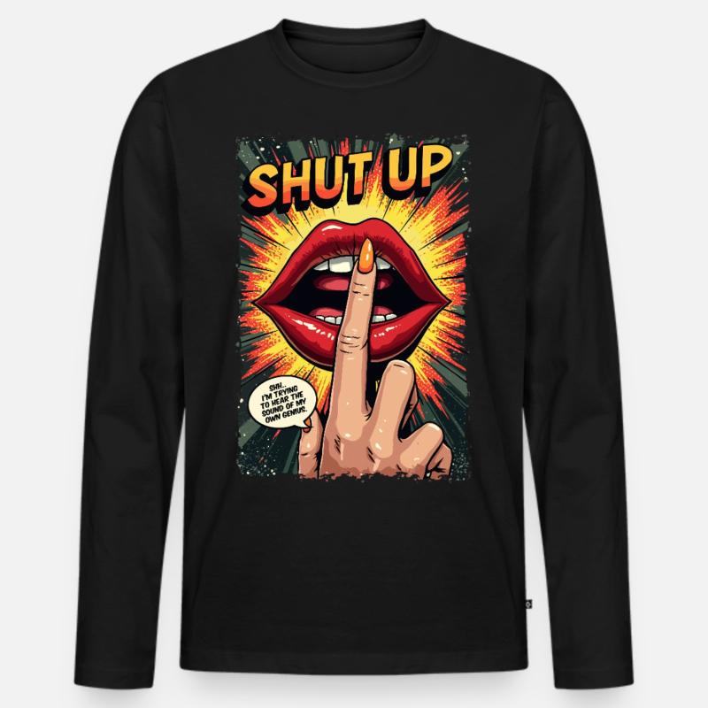 Mein eigenes Genie - Männer Premium Bio Langarmshirt - Schwarz