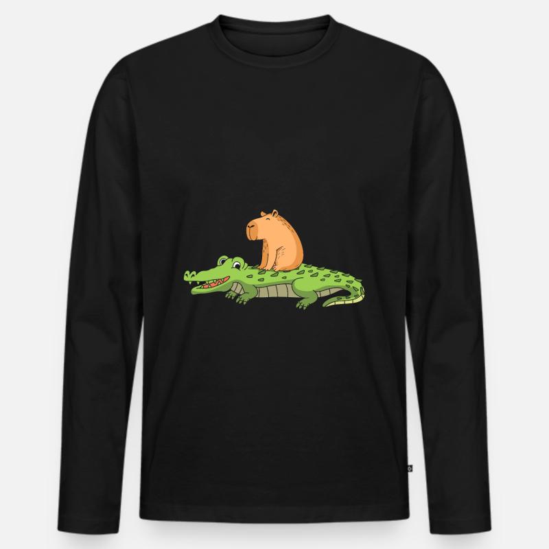 Capybara Capibara - Männer Premium Bio Langarmshirt - Schwarz