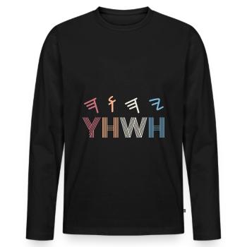 Yeshua Jew Jewish Judaism - Men's Premium Organic Long Sleeve Shirt - black - Front - Nico (187cm)