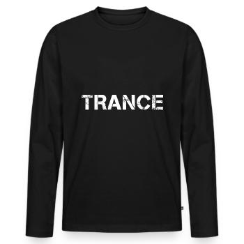 trance - Men's Premium Organic Long Sleeve Shirt - black - Front - Nico (187cm)