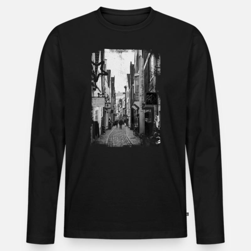 Bremen - Männer Premium Bio Langarmshirt - Schwarz