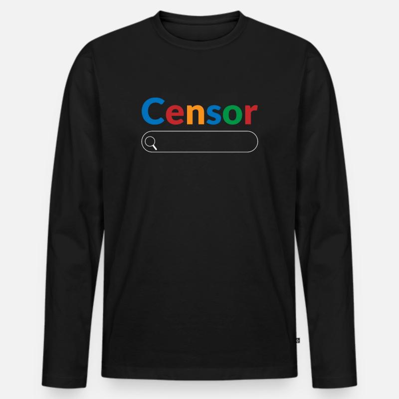Suchmaschinen-Zensur Big Tech Censor - Männer Premium Bio Langarmshirt - Schwarz
