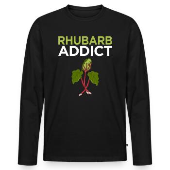 Rhubarbe amusant amusant - T-shirt manches longues Premium bio Homme - noir - Devant - Nico (187cm)