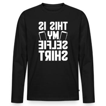 Dies Ist Mein Selfie Shirt Spiegel Bilder Selfie - Männer Premium Bio Langarmshirt - Schwarz - Vorne - Nico (187cm)