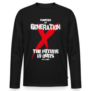 Generation X - The Future Is Ours - Männer Premium Bio Langarmshirt - Schwarz - Vorne - Nico (187cm)