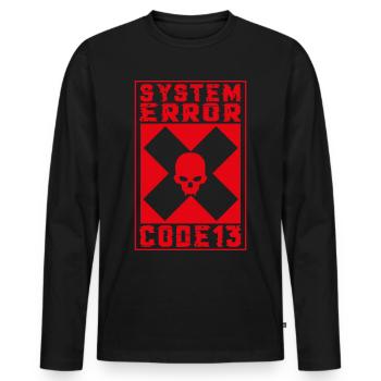 System Error - Men's Premium Organic Long Sleeve Shirt - black - Front - Nico (187cm)
