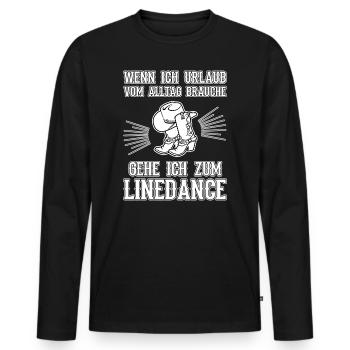 Line Dance Linedance Country Tänzer Geschenk - Männer Premium Bio Langarmshirt - Schwarz - Vorne - Nico (187cm)
